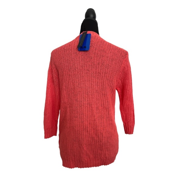 Kenneth Cole Linen Cotton Blend Cardigan Coral - Picture 4 of 10